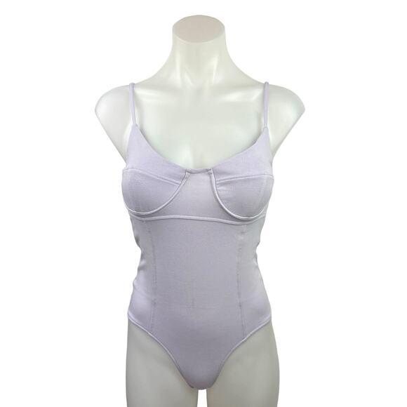 Steve Madden NWT Purple Adjustable Strap Underwired Stretch Bodysuit Size S - Picture 1 of 3